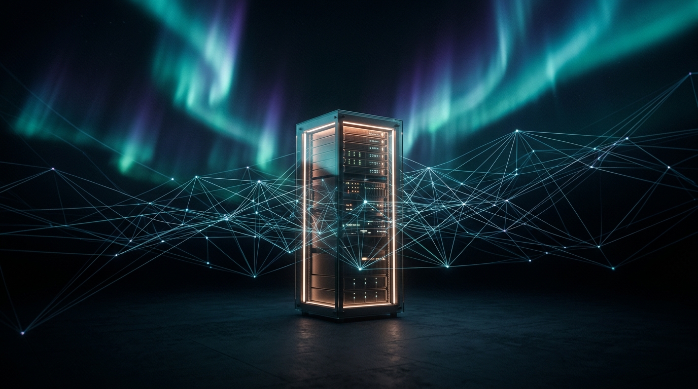 Self-host the Ollasync SFU — a glowing server rack you run on your own infrastructure